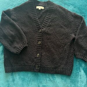 LOFT Black Button-Up Cardigan